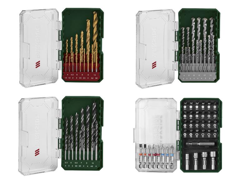 PARKSIDE® HSS-Spiralbohrer- / Steinbohrer- / Holzbohrer- / Bitschrauber-Set