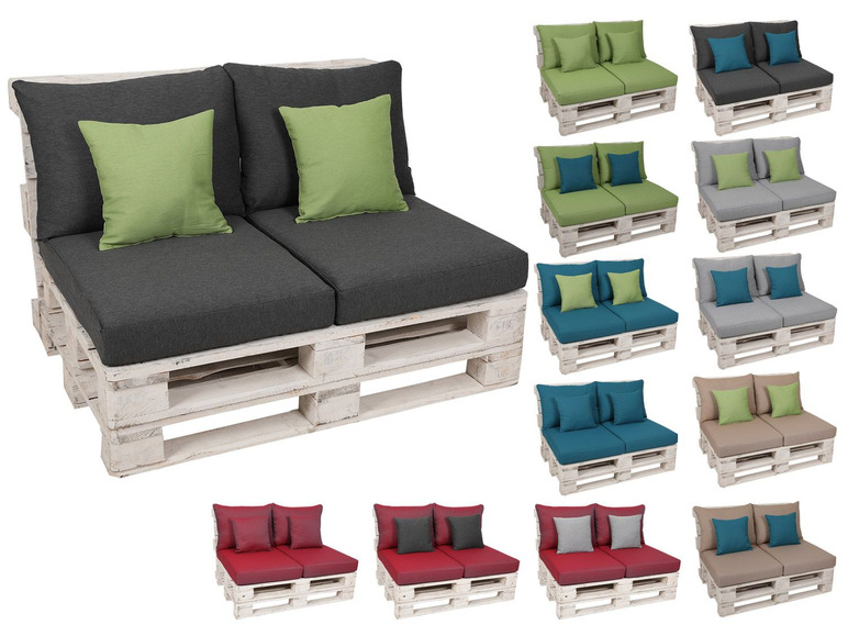 GO-DE TEXTIL GO-DE Palettenkissen Set, 2-teilig, schmutz- und wasserabweisend, inklusive 2 Zierkissen