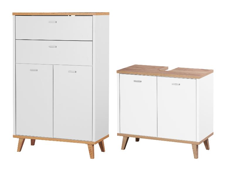 LIVARNO® Badmöbel-Set »Corfu« (Waschbeckenunterschrank & Seitenschrank)