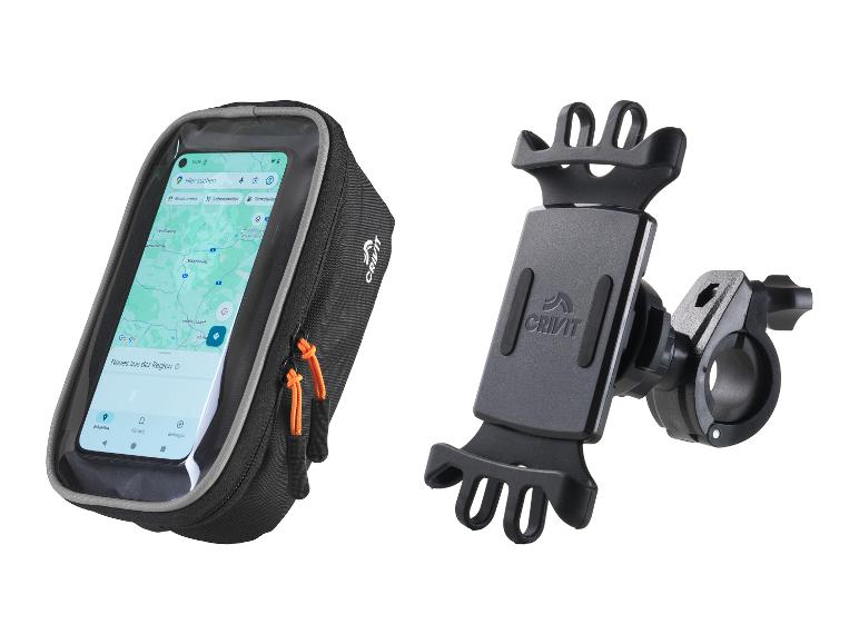 CRIVIT Fahrrad-Handytasche mit Halterung, Motorrad Handyhalterung universal
