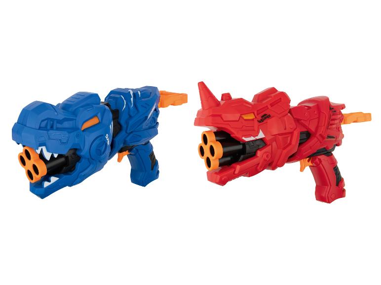 PLAYTIVE Soft Dart Pistole Dinosaurier inklusive 10 Schaumstoffpfeilen