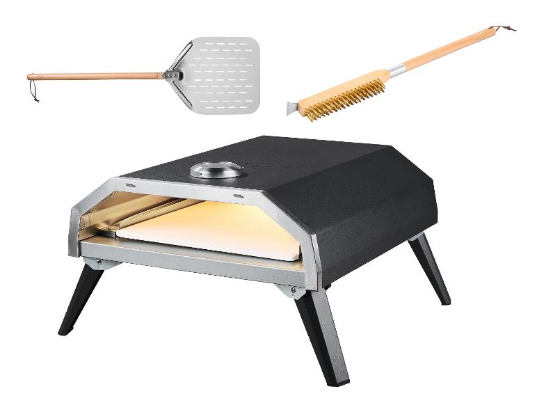 GRILLMEISTER Gas-Pizzaofen Set mit Pizzaschieber & Pizzaofen-Bürste