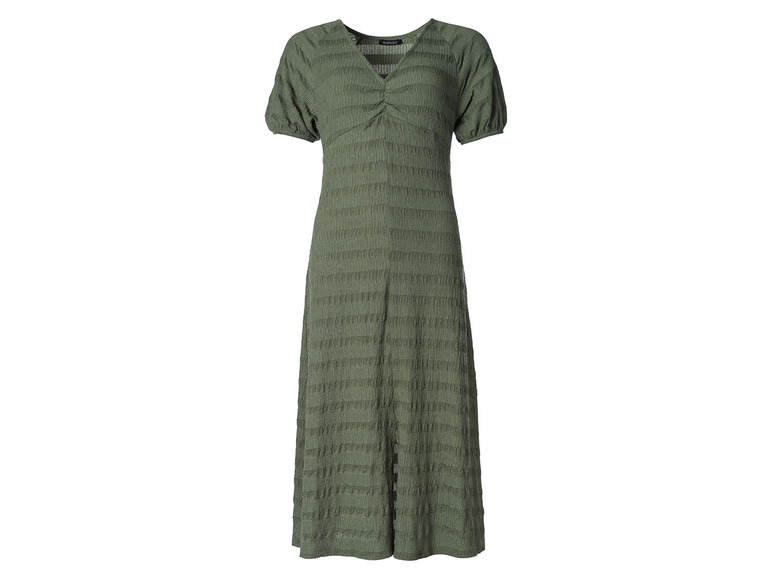 ESMARA® Damen Kleid Midi Crinkle grün