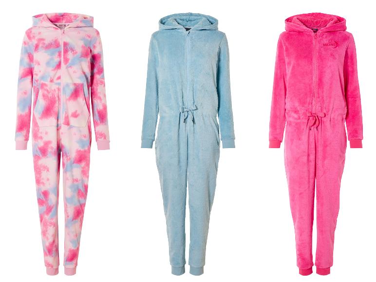 ESMARA® Damen Plüsch-Jumpsuit, mit Bündchen