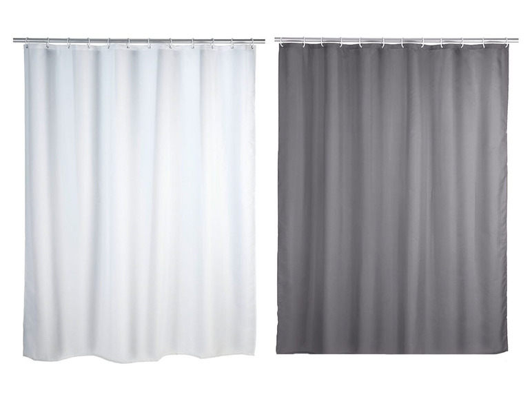 Wenko Duschvorhang, 180 x 200 cm, mit Anti-Schimmel-Effekt, wasserabweisend, waschbar