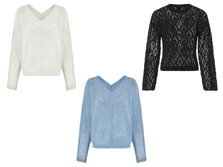 ESMARA® Damen Pullover, in modischem Lochstrickmuster
