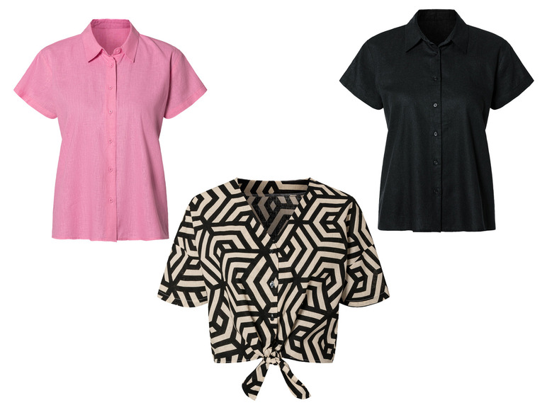 ESMARA® Damen Bluse mit Leinen