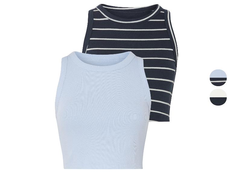 ESMARA® Damen Crop-Tops, 2 Stück, gerippt