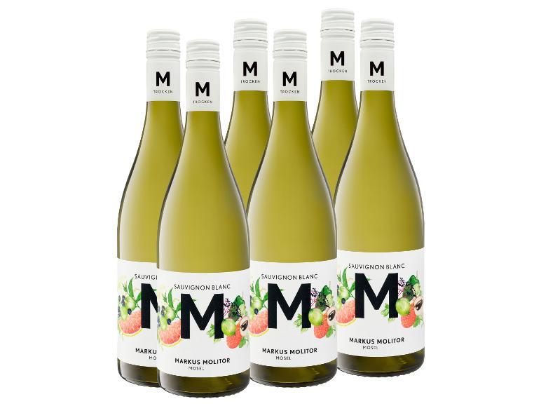 MARKUS MOLITOR 6 x 0,75-l-Flasche Weinpaket Sauvignon Blanc QbA trocken, Weißwein