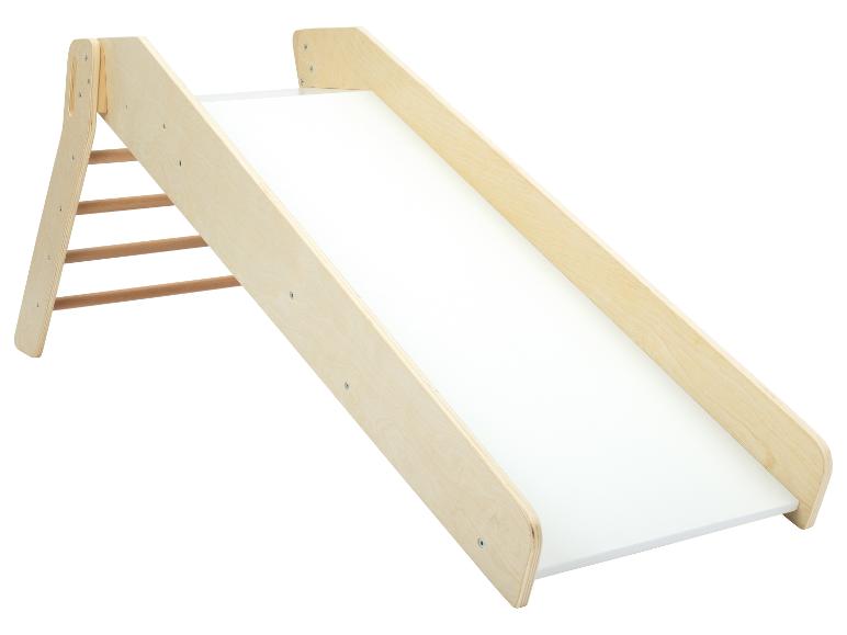 PLAYTIVE Kinder-Holzrutsche, mit Handlauf