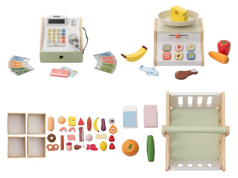LUPILU® Kassen-Set / Waagen-Set / Lebensmittelkisten-Set / Einkaufskorb
