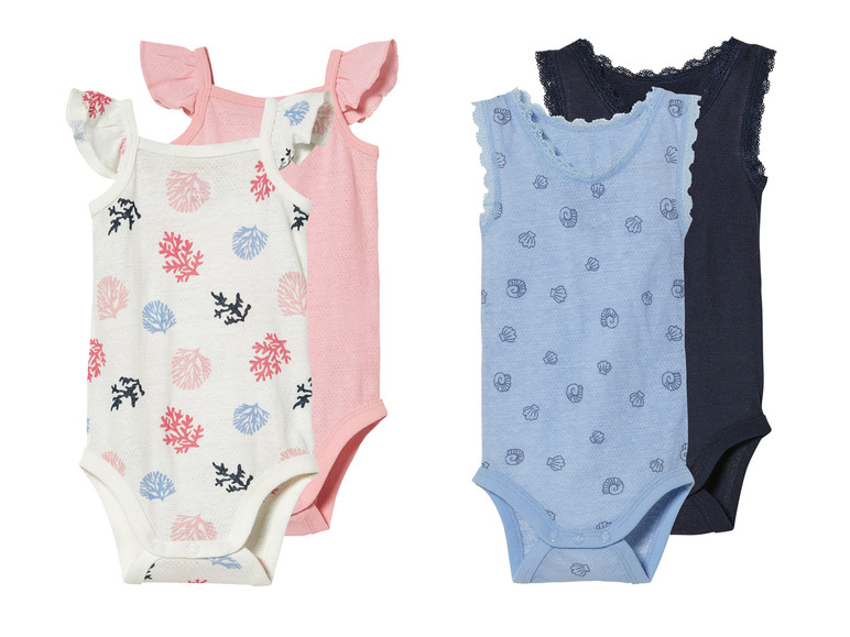 LUPILU® Baby Bodies, 2 Stück, leichte Mesh-Qualität