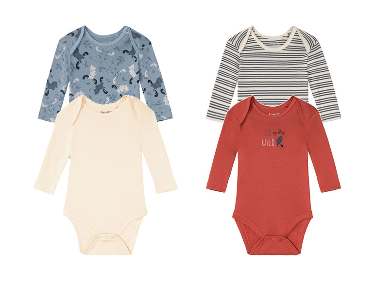 LUPILU® Baby Body, 2 Stück, aus reiner Bio-Baumwolle