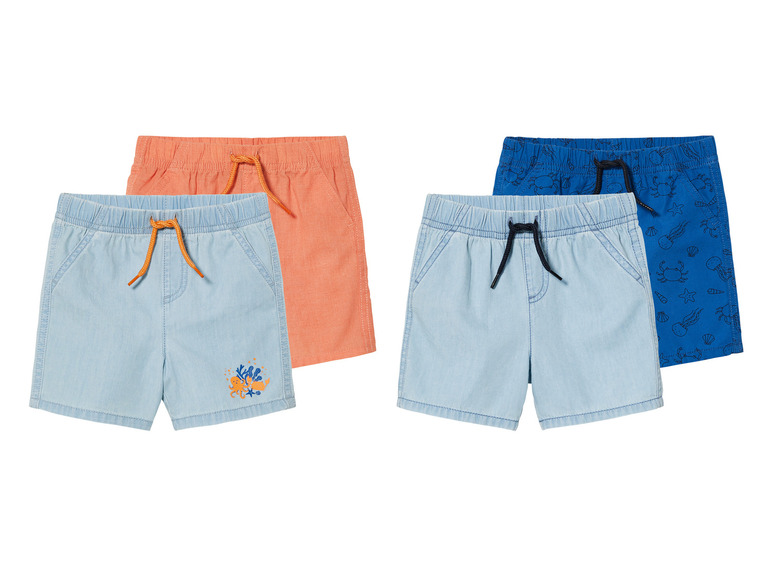 LUPILU® Baby Shorts, 2 Stück, mit Gummizugbund
