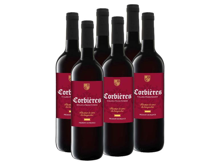 6 x 0,75-l-Flasche Weinpaket Corbières AOP trocken, Rotwein