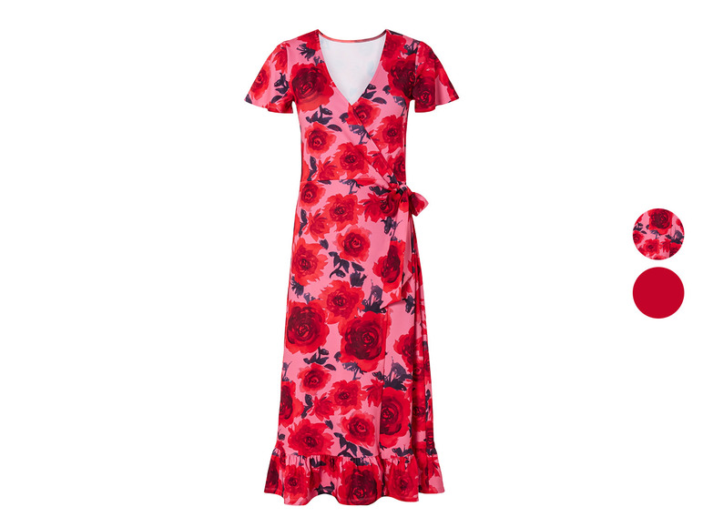 ESMARA® Damen Wickelkleid mit verspielten Volants