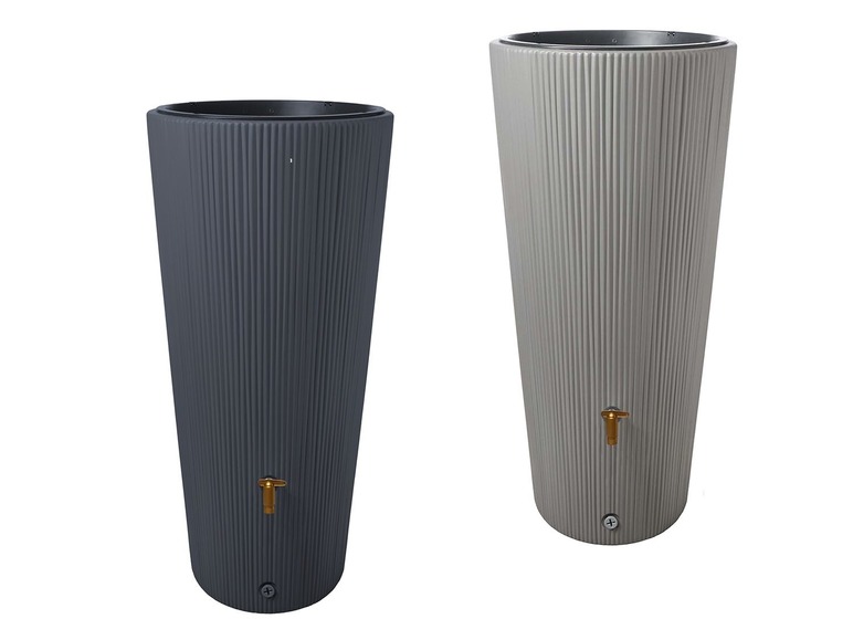 4rain Regentonne "VASO 2in1 Decor", Volumen 220 Liter, Höhe 120 cm, inkl. Pflanzschale