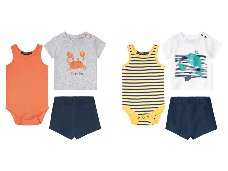 LUPILU® Baby Sommerset, 3-tlg. aus reiner Bio-Baumwolle