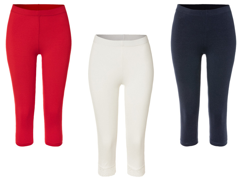 ESMARA® Damen Capri-Leggings, normale Leibhöhe