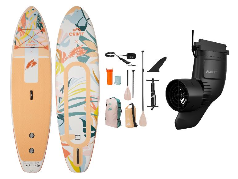 CRIVIT X F2 Allround Doppelkammer SUP-Set für Einsteiger bis 150 kg mit SUP E-Finne