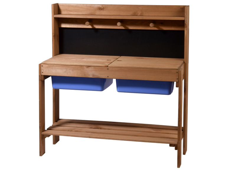 DOBAR Matschküche für Kinder, aus Holz, mit Kreidetafel