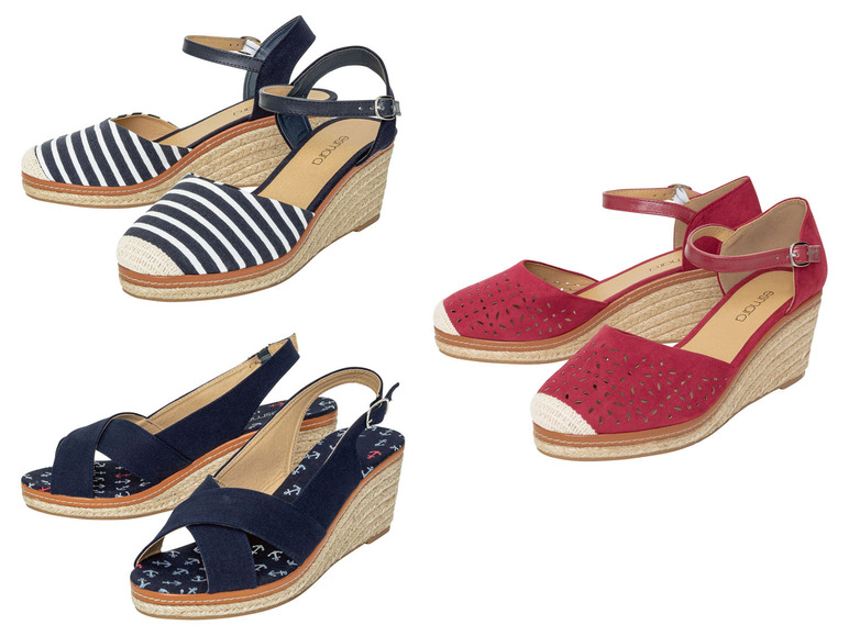 ESMARA® Damen Keilsandale, im sommerlichen Bast-Look