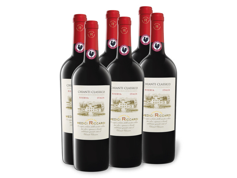 6 x 0,75-l-Flasche Weinpaket Viajero Casato dei Medici Riccardi Chianti Classico DOCG Riserva, Rotwein