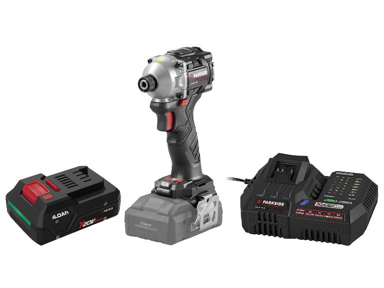 PARKSIDE PERFORMANCE® 20 V Akku-Drehschlagschrauber-Set »PDSSAP 20-Li D3« mit 4 Ah Smart-Akku »PAPP 204 A1« & 12 A Smart-Akku-Ladegerät »PLGS 2012 A1«