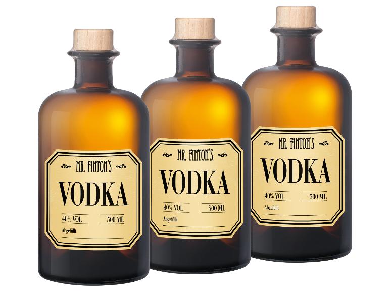 3 x 0,5-l-Flasche Spirituosenpaket Mr. Finton's Wodka 40% Vol