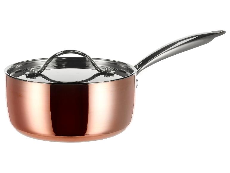 SILVERCREST® Kupfer-Stielkasserolle, Ø 16 cm, Edelstahl mit Kupferschicht