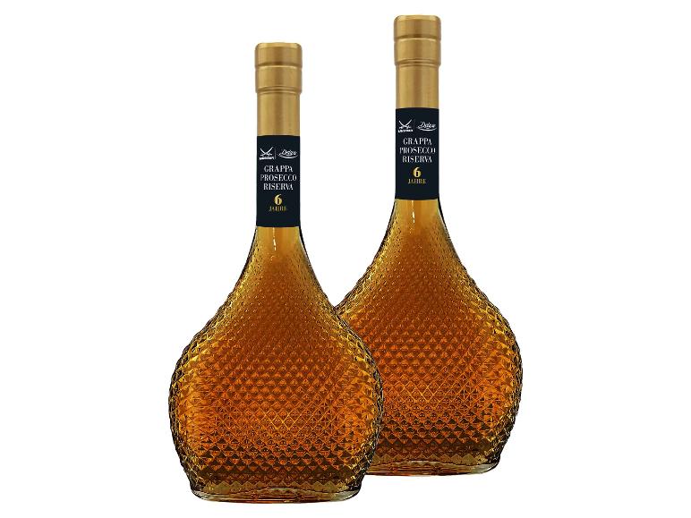 2 x 0,5-l-Flasche Spirituosenpaket SANSIBAR DELUXE Grappa Prosecco Riserva 6 Jahre 40% Vol