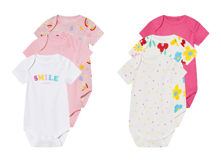 LUPILU® Baby Bodies, 3 Stück, mit Bio-Baumwolle, kurzarm