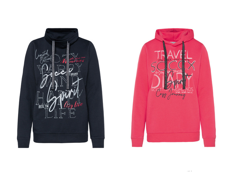SOCCX Damen Sweatshirt mit Glitterdruck