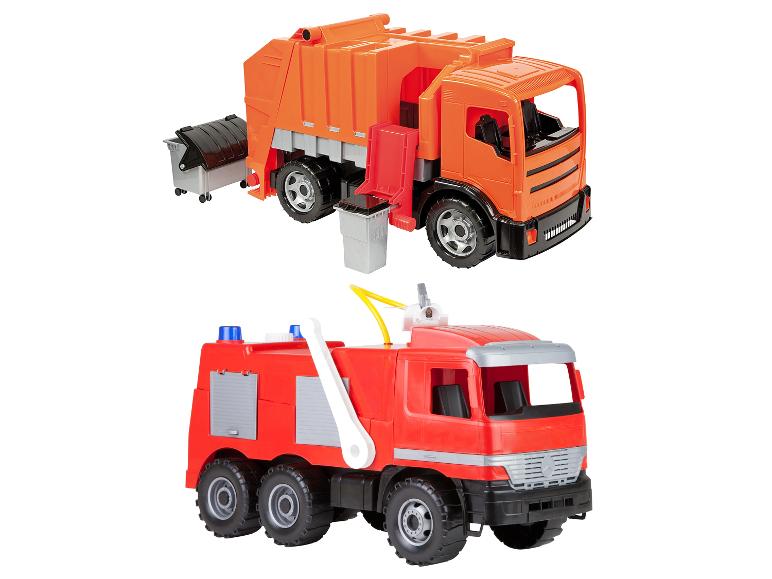 LENA GIGA TRUCKS Feuerwehr Actros / GIGA TRUCKS Müllwagen, Schaukarton