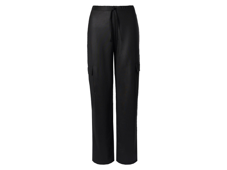 ESMARA® Damen Cargohose mit Satin-Effekt, schwarz