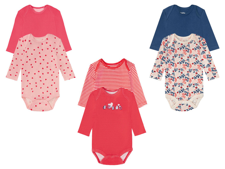 LUPILU® Baby Bodies, 2 Stück, aus reiner Bio-Baumwolle