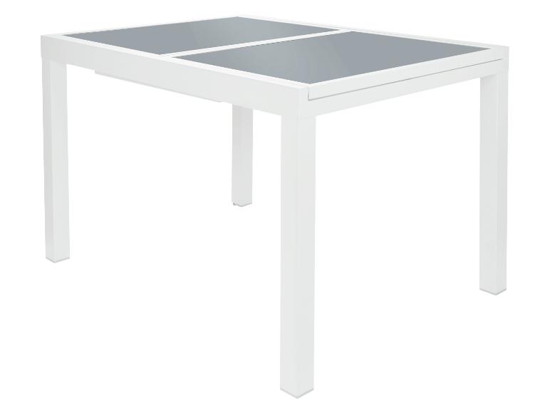 LIVARNO HOME Alu-Gartentisch »Houston« weiß, 120-180 x 89 x 75 cm