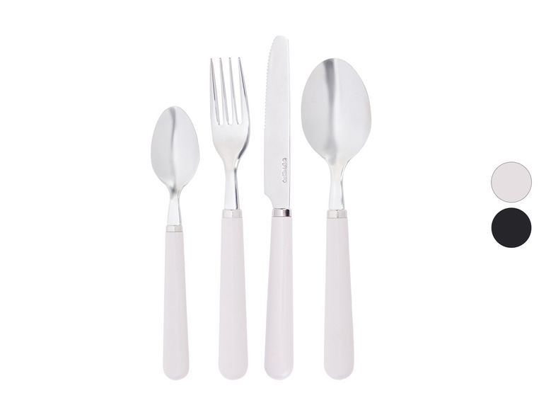 ERNESTO® Edelstahl-Besteck-Set mit Kunststoffgriff, 24-teilig