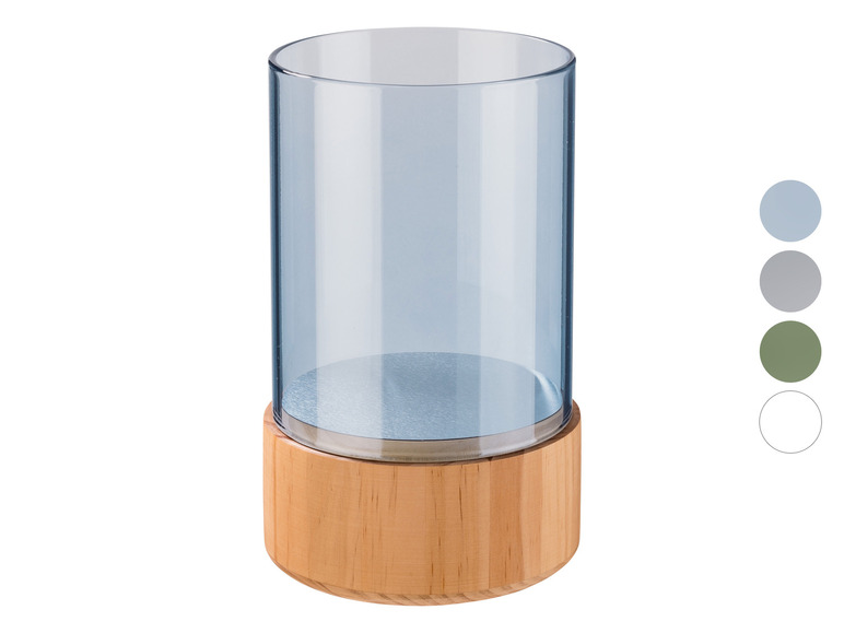 LIVARNO HOME Glas-Windlicht, mit Holzsockel