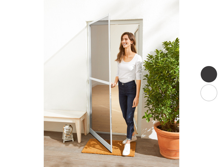 LIVARNO HOME Alu-Insektenschutztür, 100 x 210 cm, mit Trittschutz
