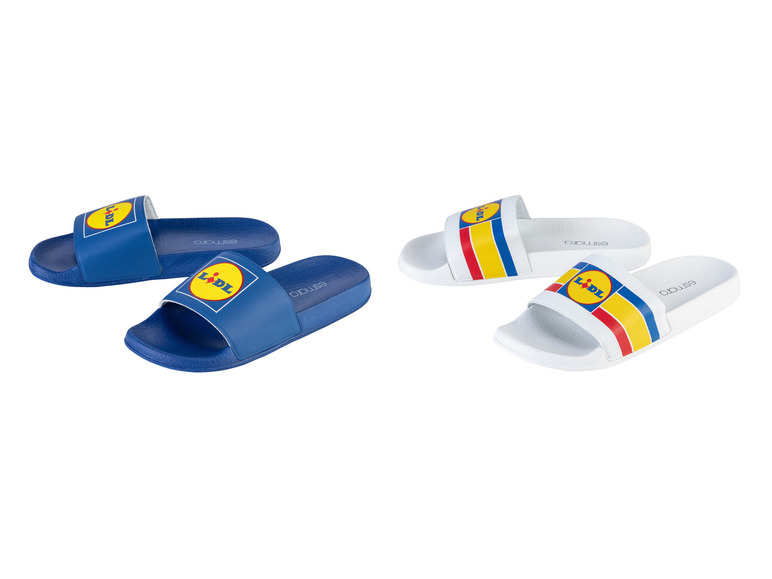 ESMARA® Damen Badepantoletten mit Lidl-Print