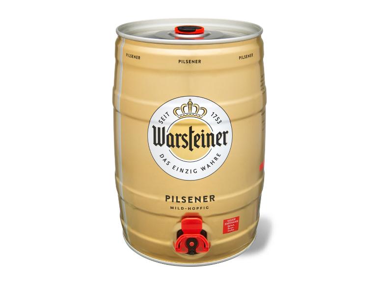 WARSTEINER Premium Pilsener 5 L Bierfass mit Zapfhahn, Pfandfrei