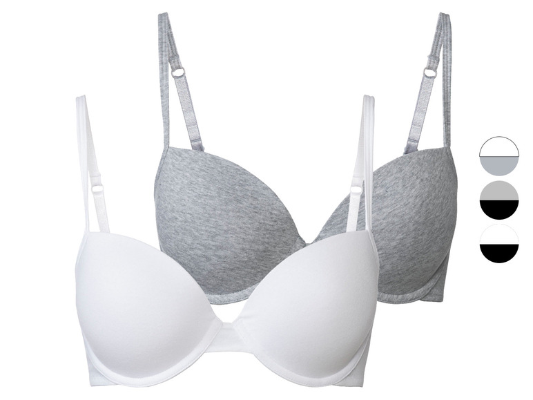 ESMARA® Damen Bügel-BHs, 2 Stück, gepaddete Cups