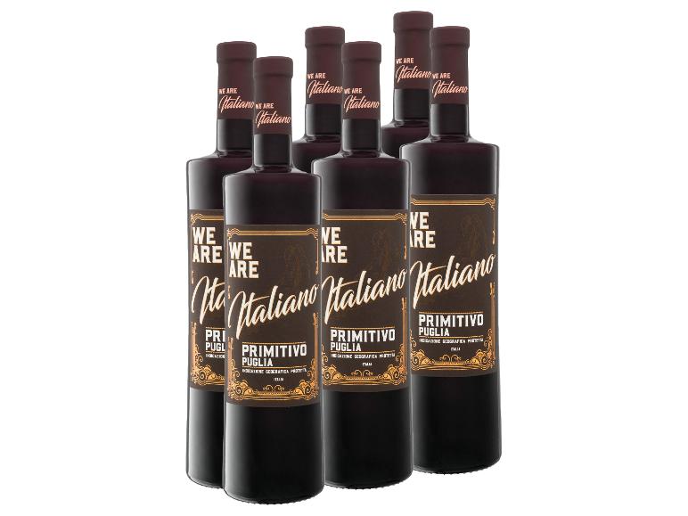 6 x 0,75-l-Flasche We are Italiano Primitivo Puglia IGP halbtrocken, Rotwein
