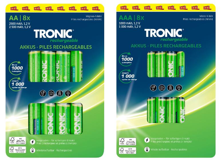 TRONIC® Akkus, 8 Stück