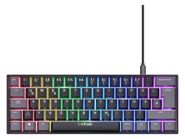 TRUST GXT 867 Acira 60 % mechanische Mini-Gaming-Tastatur