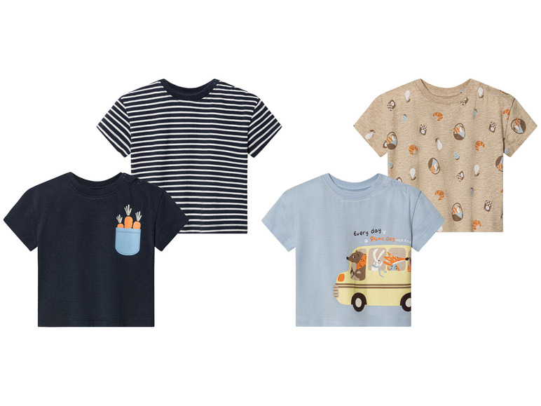LUPILU® Baby T-Shirts, 2 Stück, aus reiner Bio-Baumwolle