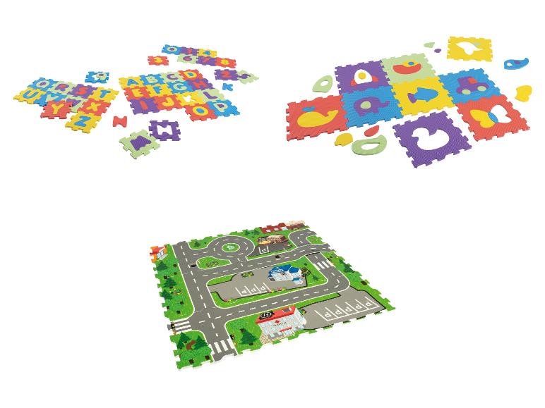 PLAYTIVE Puzzlematten Zahlen und Buchstaben / Puzzlematten Tiere und Fahrzeuge / Puzzlematten Stadt