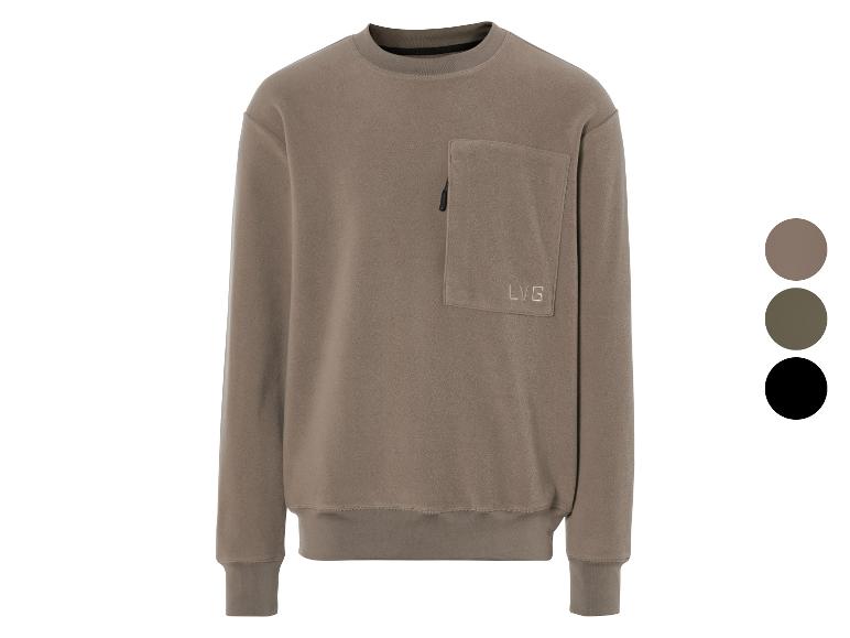 LIVERGY® Herren Fleece-Sweatshirt, mit Reißverschluss-Brusttasche