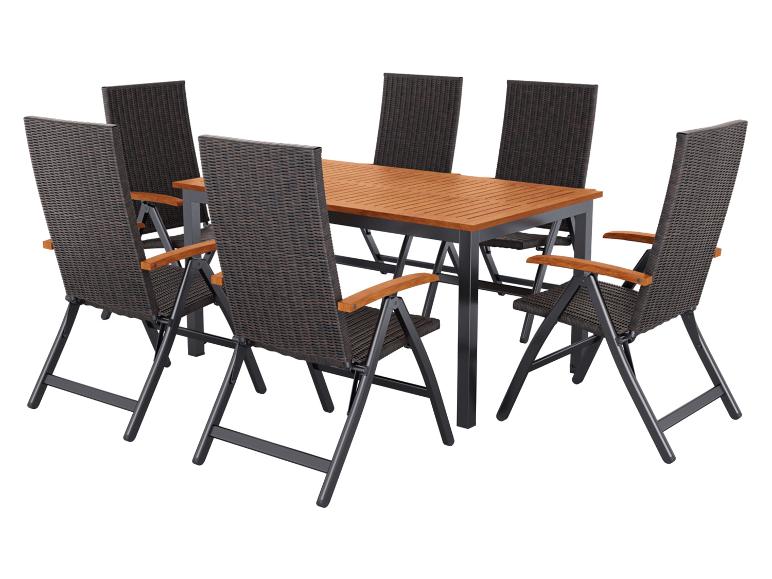 LIVARNO® Geflecht-Set »Valencia«, 7-teilig - Standardtisch & 6 Klappsessel